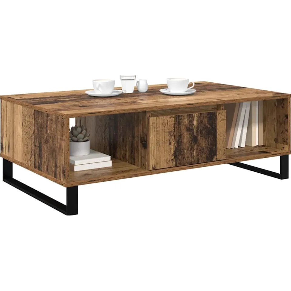 vidaXL Salontafel Oudhout 104 x 60 x 35 cm Bewerkt hout Bruin