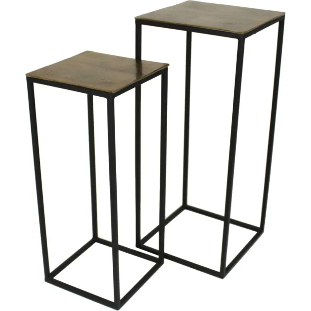 SVJ Home Decorations Mensa Bijzettafel - 30 x 30 x 70 cm - Aluminium - Goud - Set van 2