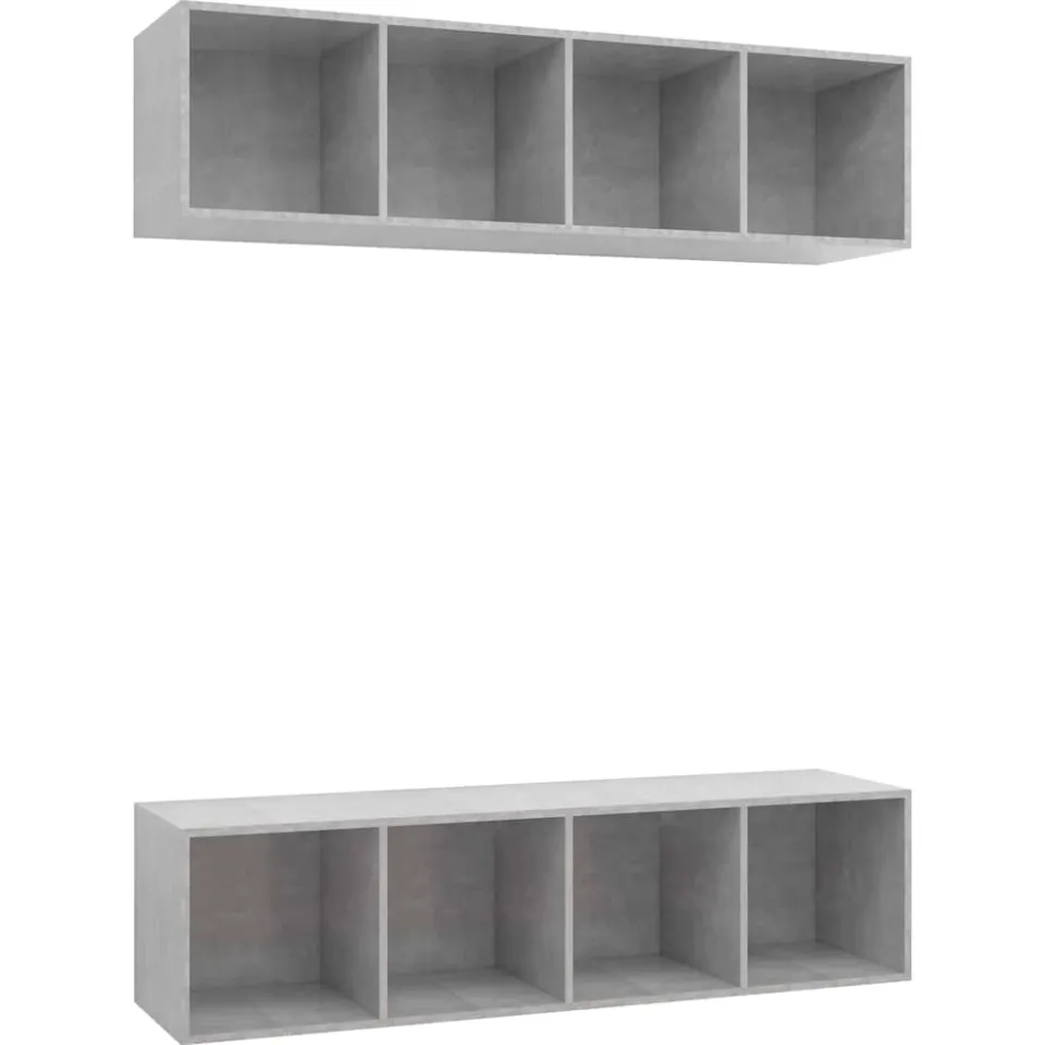 vidaXL Tv-wandmeubelen 2 st bewerkt hout betongrijs grijs, foto 3