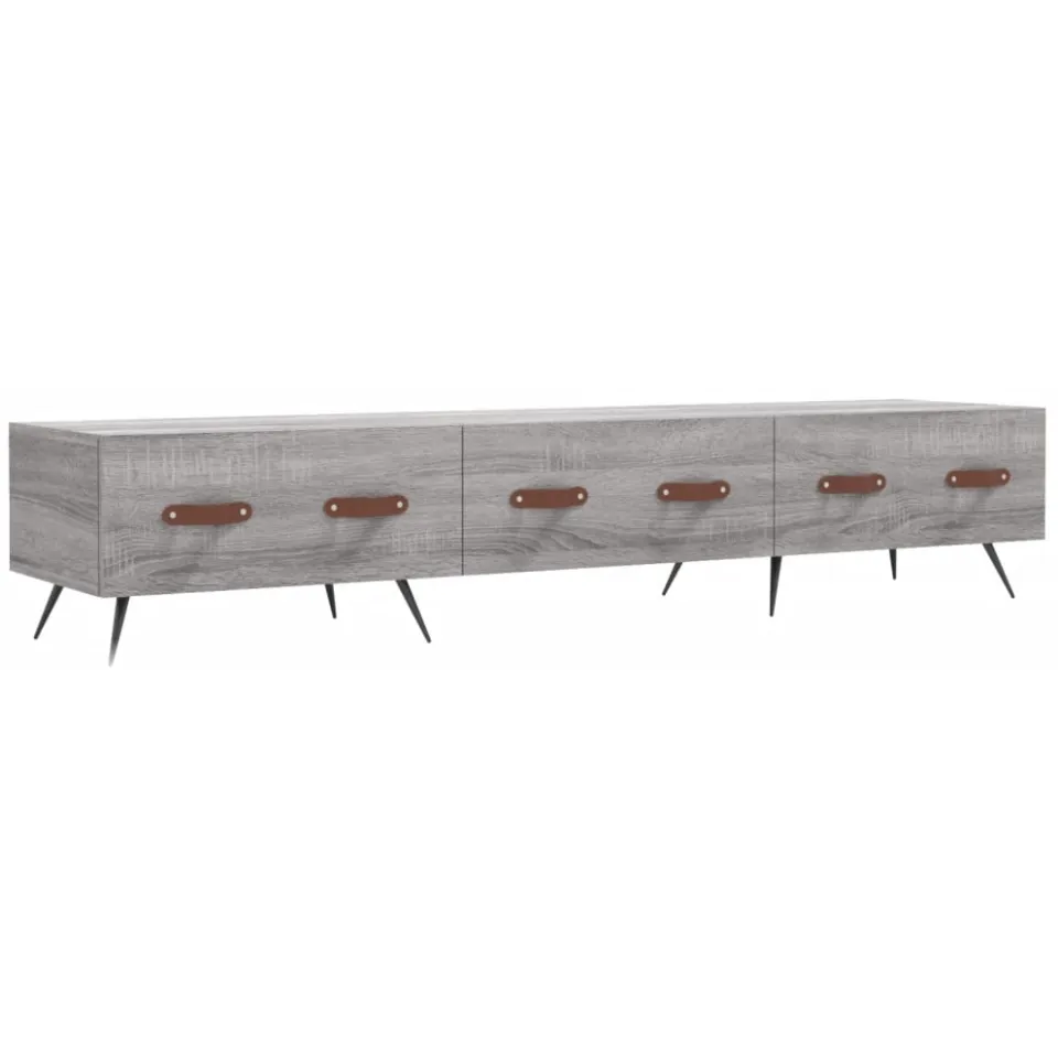 vidaXL Tv-meubel 150x36x30 cm bewerkt hout grijs sonoma eikenkleurig, foto 3