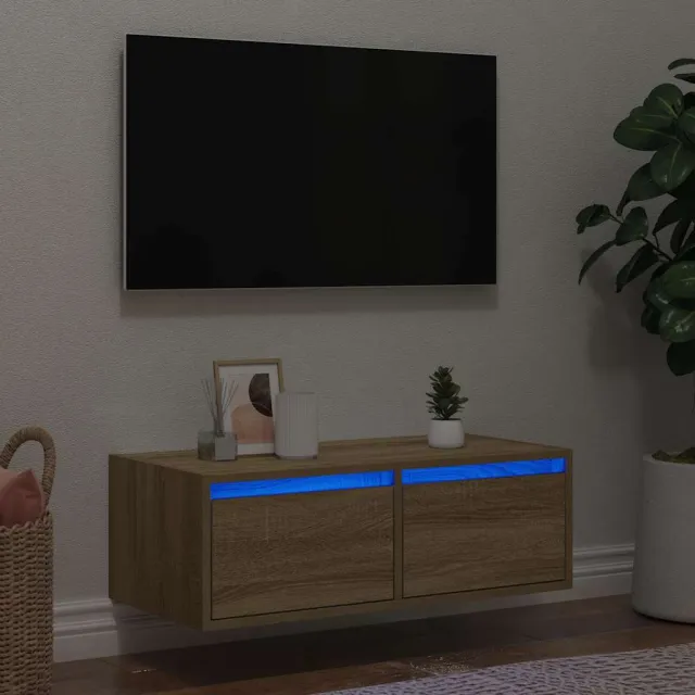 vidaXL Tv-meubel met LED-verlichting 75x35,5x25 cm sonoma eikenkleurig, foto 2
