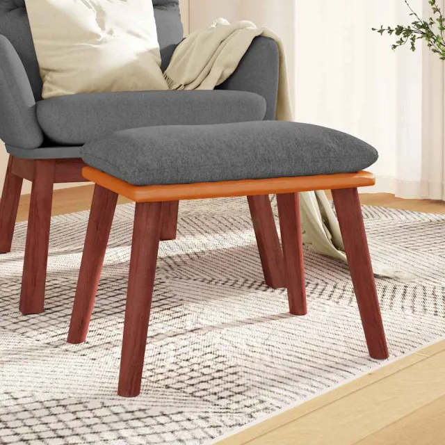 vidaXL Voetenbank 45x29,5x35 cm stof en kunstleer donkergrijs grijs, foto 2