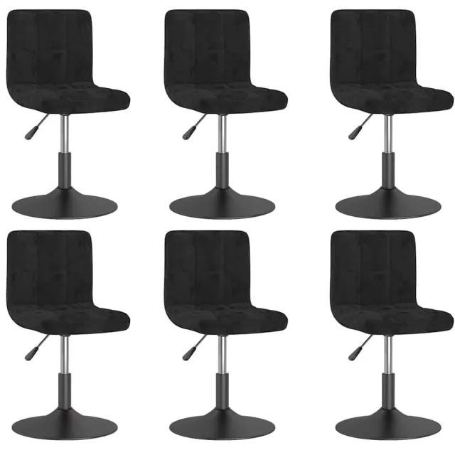 vidaXL Eetkamerstoelen 6 st draaibaar fluweel zwart