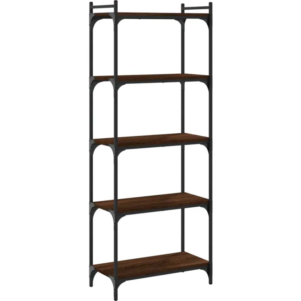 vidaXL Boekenkast 5-laags 60x30x154 cm bewerkt hout bruin eikenkleur, foto 3