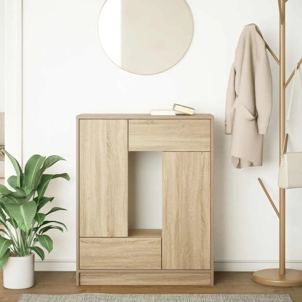 vidaXL Dressoir met lades en deuren 73x31x90 cm sonoma eikenkleurig, foto 3