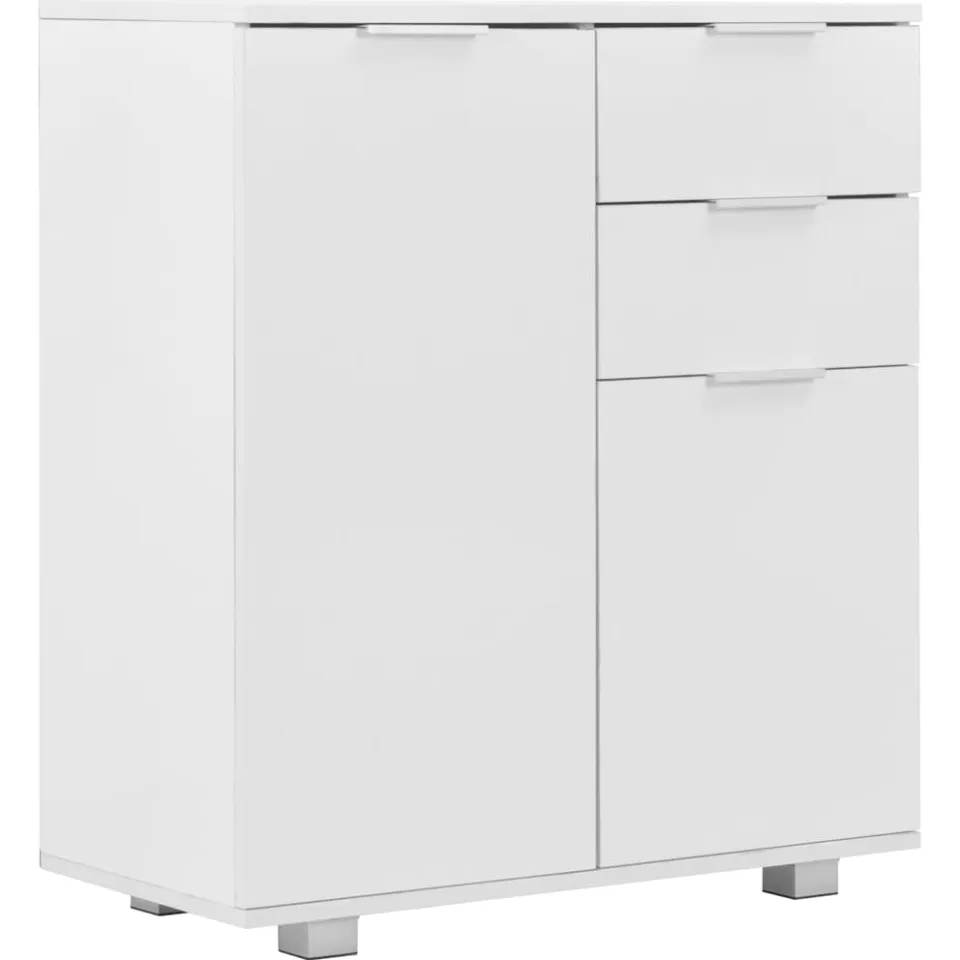 vidaXL Dressoir 71x35x80 cm spaanplaat hoogglans wit, foto 3