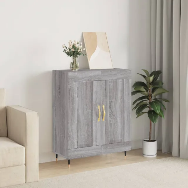 vidaXL Dressoir 69,5x34x90 cm bewerkt hout grijs sonoma eikenkleurig, foto 2