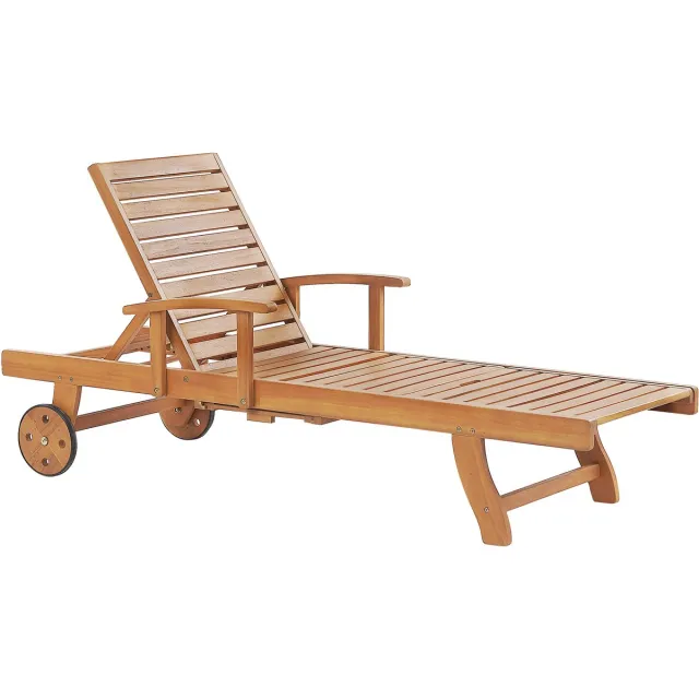 Beliani JAVA - Strandstoel - Lichtbruin - Acaciahout