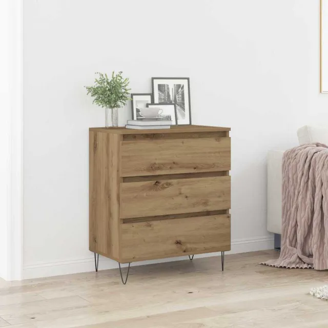 vidaXL Dressoir Artisan Eiken 60 x 35 x 70 cm Bewerkt hout Bruin