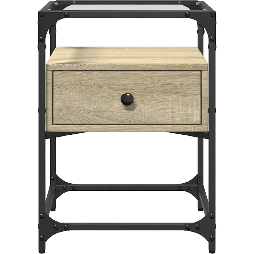 vidaXL Nachtkastje 40x40x55 cm bewerkt hout sonoma eikenkleurig Bruin