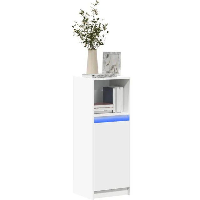 vidaXL Dressoir met LED 38x34x100 cm bewerkt hout wit