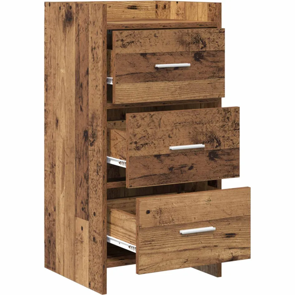 vidaXL Dressoir Oud hout 40 x 36 x 80 cm Bewerkt hout bruin, foto 3