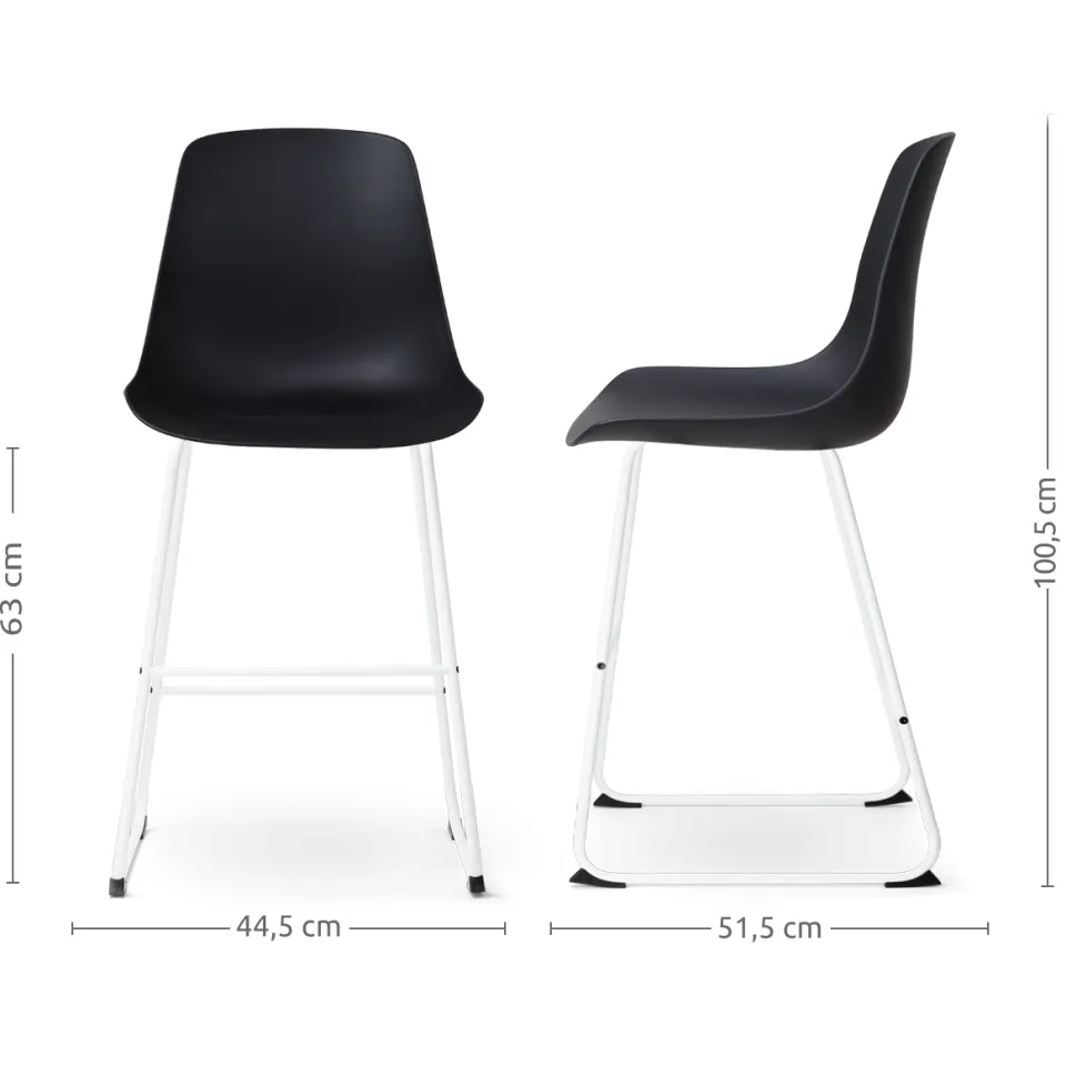 Nolon Nino-Pip barkruk zwart - wit onderstel - 65 cm, foto 3