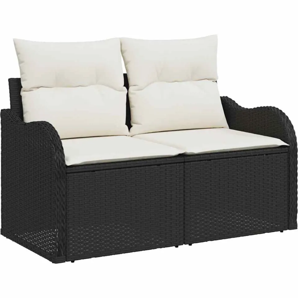 vidaXL Tuin Sofa Set Zwart poly rattan