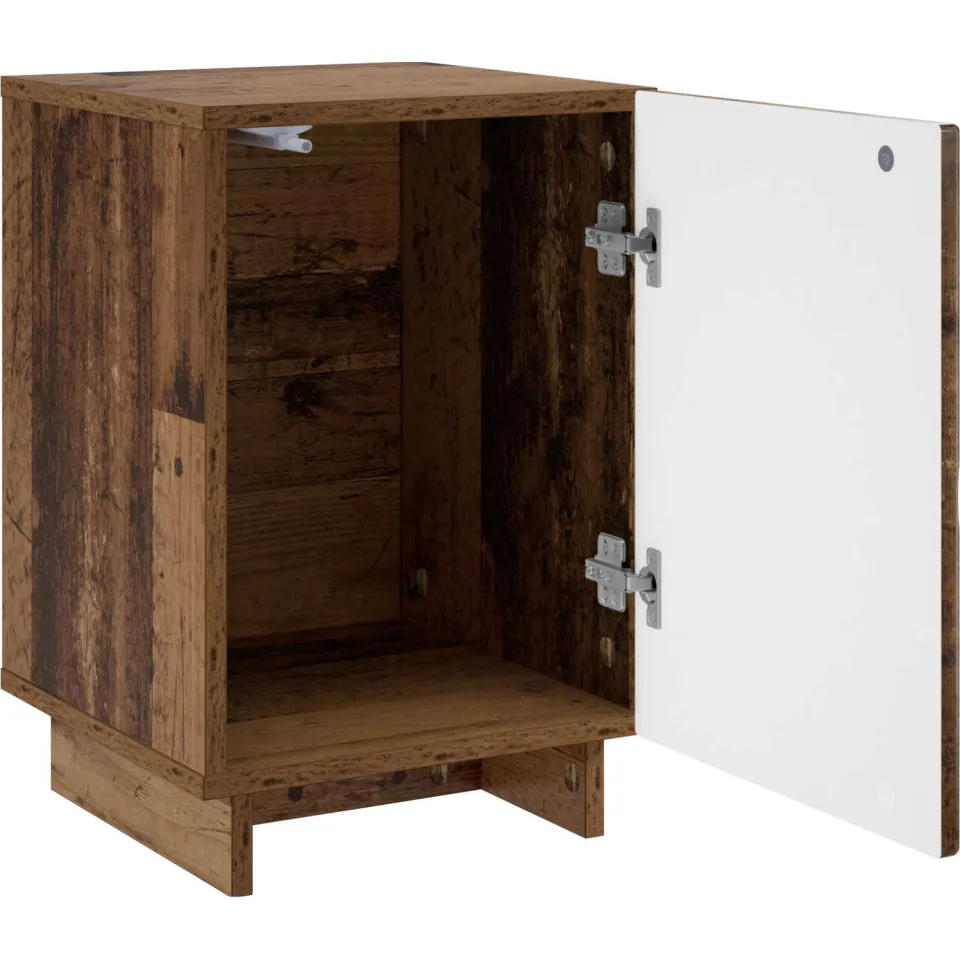 vidaXL Nachtkastje Oud hout 33,5 x 34,5 x 50 cm Bewerkt hout bruin
