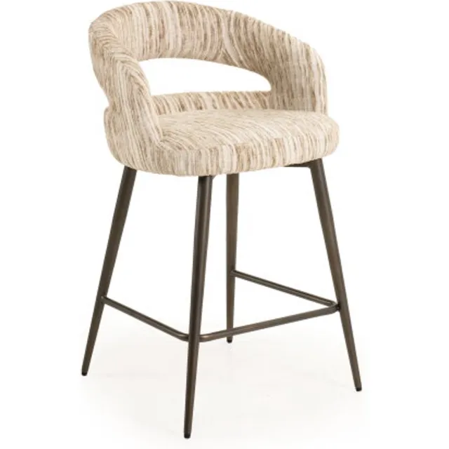 Moods Collection Barstoel Kyoto Jupiter vast anodic bruin - Be Stylish nature 01 - 65 cm Naturel
