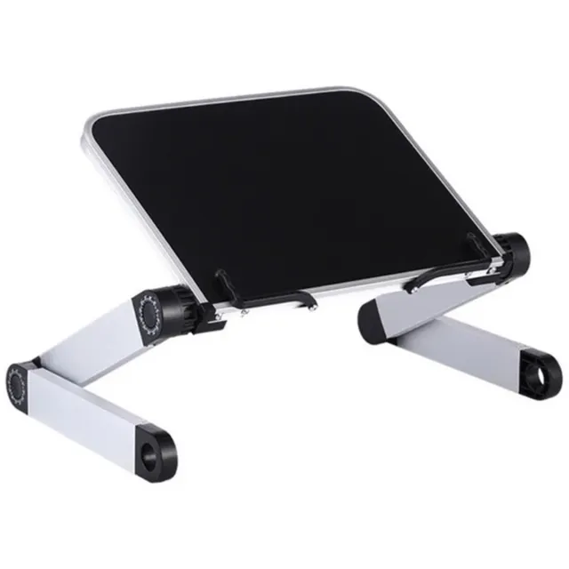 WiseG WiseGoods Premium Boekstandaard Verstelbaar Voor Salontafel - Boeken Standaard Aluminium - Wonen - Cadeau - Zwart 30x24CM Zilver & Zwart
