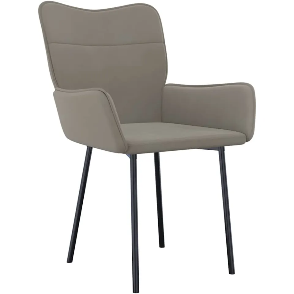 vidaXL Eetkamerstoelen 2 st fluweel lichtgrijs