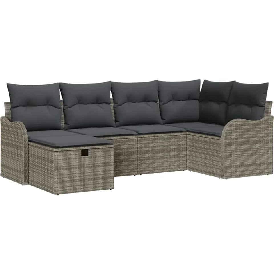 vidaXL Tuin Sofa Set 6 st Poly riet beige