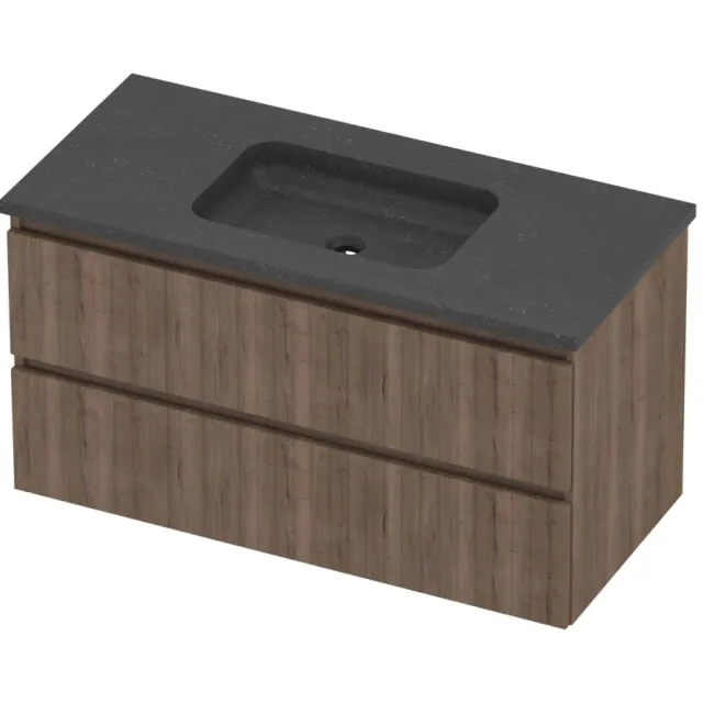 Proline Rollo Badmeubelset Hardsteen Elegant Midden 100x46x54 cm Blue Stone Terra Oak Eiken