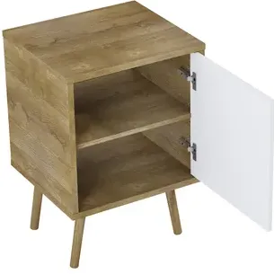 Royo Wastafelonderkast Woody 50cm - Wit En Natuur Eik Glanzend - Met 1 Deur, foto 2