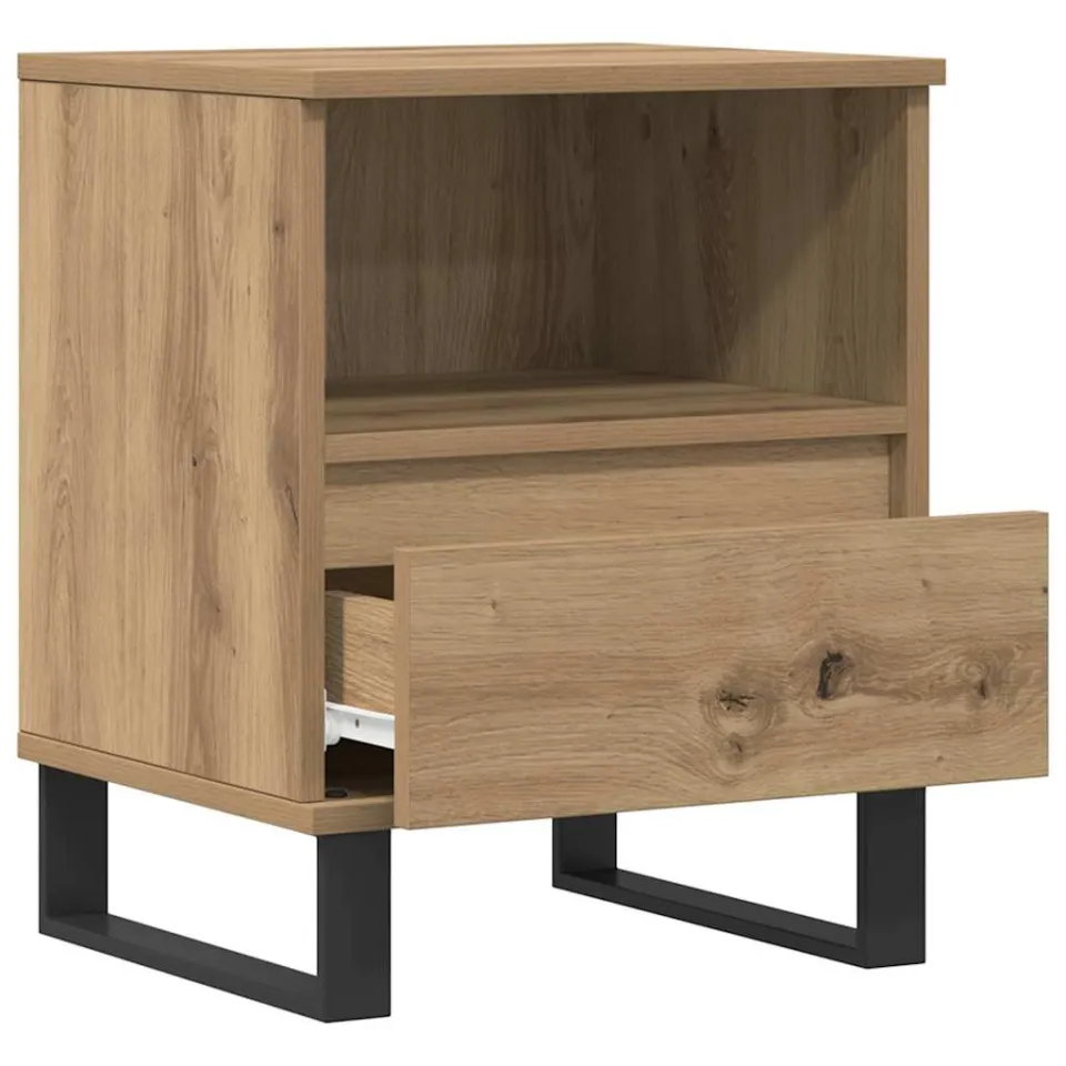 vidaXL Nachtkastjes 2 st 40x35x50cm bewerkt hout artisanaal eikenkleur, foto 4