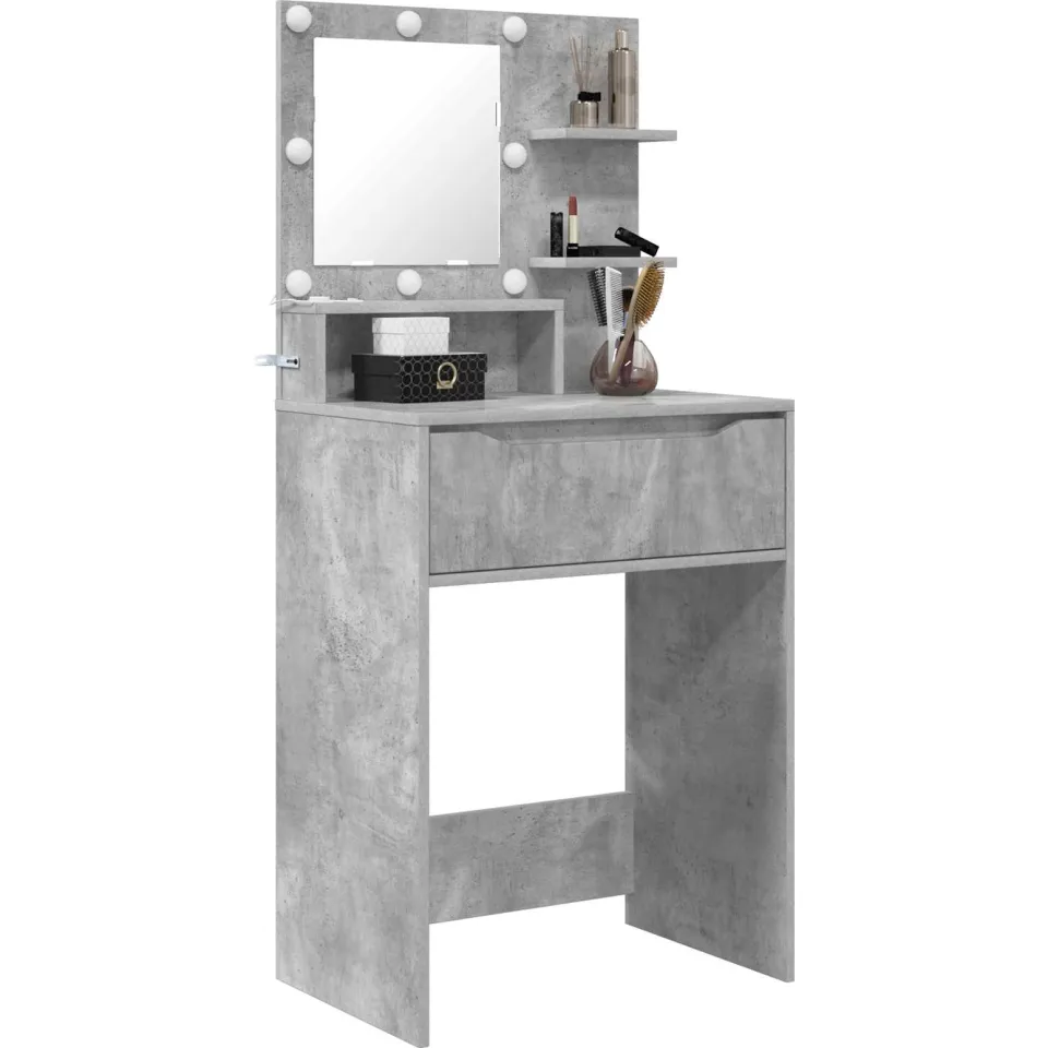 vidaXL Slaapkamer Kaptafels Beton Grijs 80 x 39,6 x 135 cm