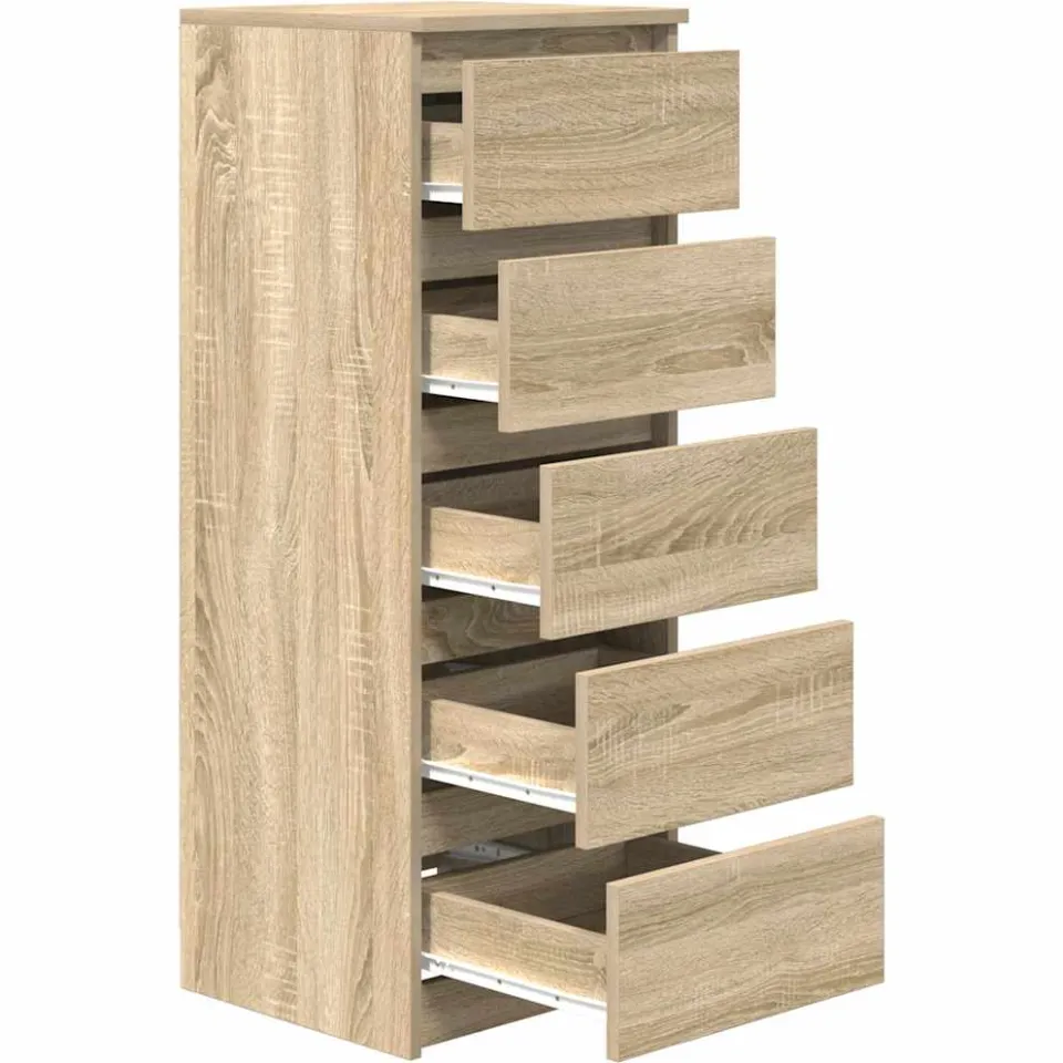 vidaXL Dressoir met lades 37,5x35x99 cm spaanplaat sonoma eikenkleurig, foto 4