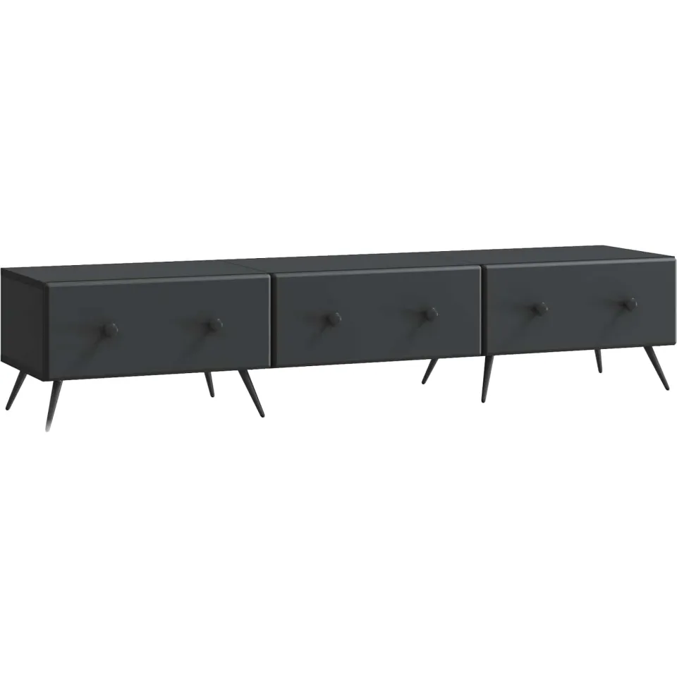 vidaXL TV-kast met lade Zwart 147 x 34,5 x 30 cm Bewerkt hout