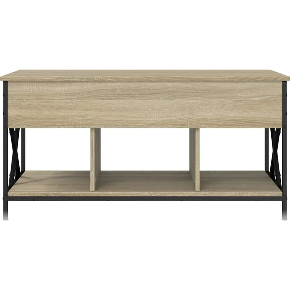 vidaXL Salontafel 100x55x50 cm bewerkt hout en metaal sonoma eiken, foto 4