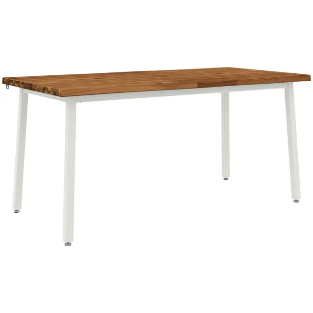 vidaXL Eettafel - met - levendige - rand - 140 - x - 90 - x - 75 - cm Naturel