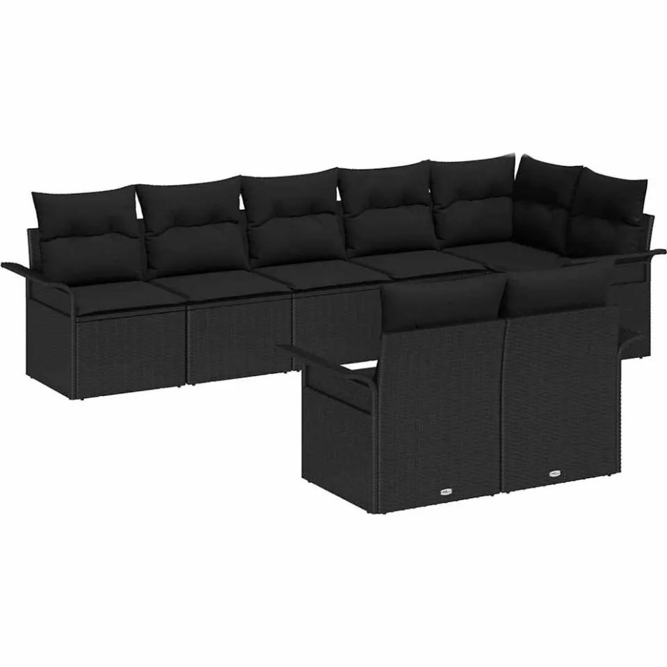 vidaXL Tuin Sofa Set 8 st Zwart poly rattan, foto 4