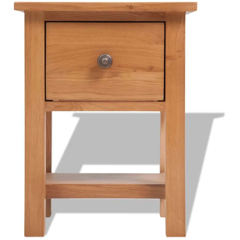 vidaXL Nachtkastjes 2 st 36x30x47 cm massief eikenhout, foto 4