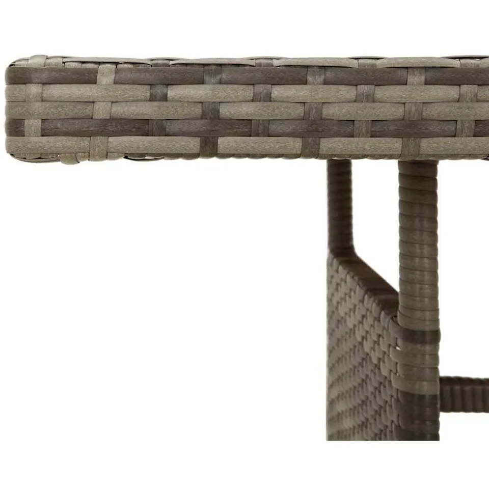 vidaXL Tuintafel 160x70x72 cm poly rattan en massief acaciahout grijs, foto 4