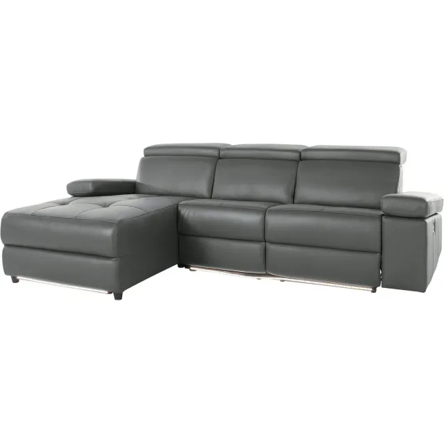 Notio Living Rayland-Chaiselong - Links Elektrisch - Grijs PU