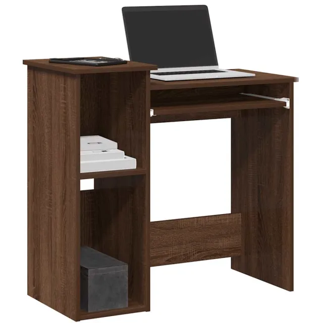 vidaXL Bureau met schappen 84x40x78 cm bewerkt hout bruineikenkleur