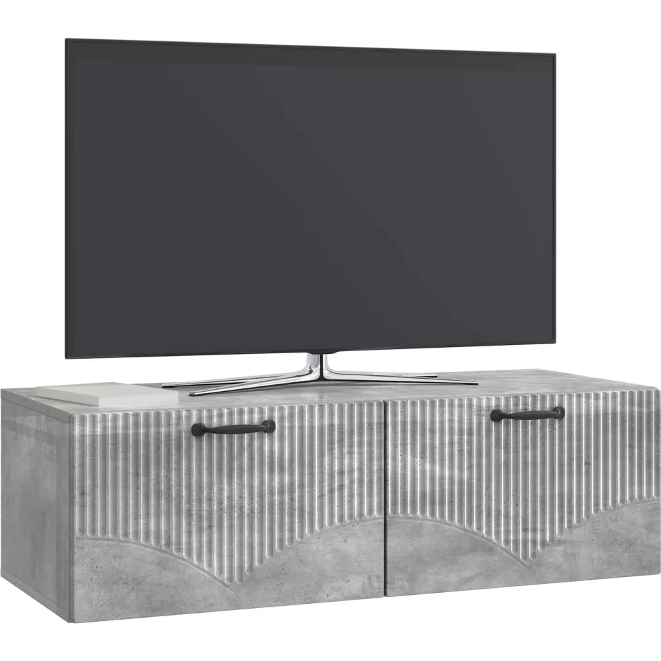 vidaXL Wandbeugel TV-kast Betongrijs 98 x 41 x 30 cm Bewerkt hout