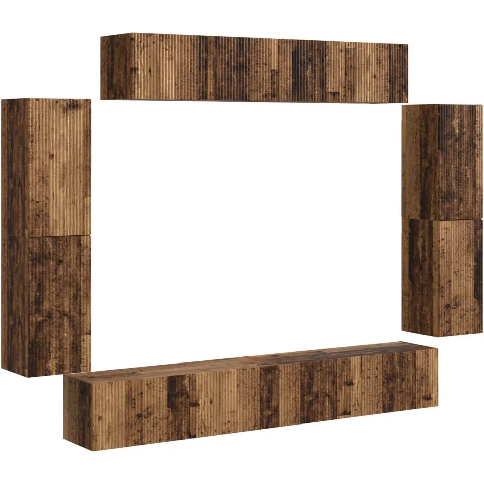 vidaXL TV-kast 8 st 98 x 31 x 29,5 cm Oudhout bruin, foto 3