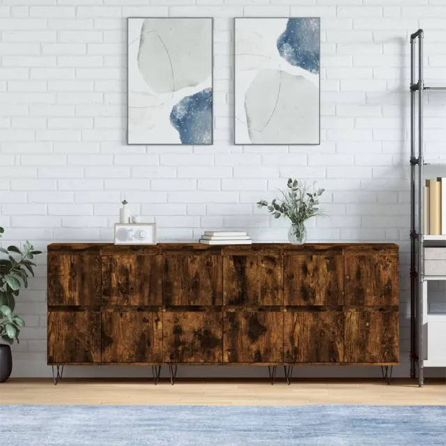 vidaXL Dressoirs 3 st bewerkt hout gerookt eikenkleurig, foto 2