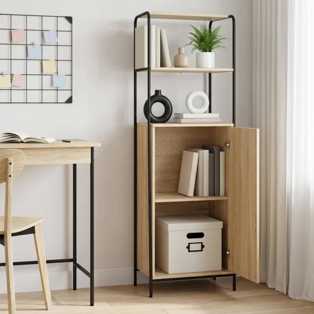 vidaXL Hoge kast Sonoma Eiken 40 x 33 x 161 cm Bewerkt hout Bruin