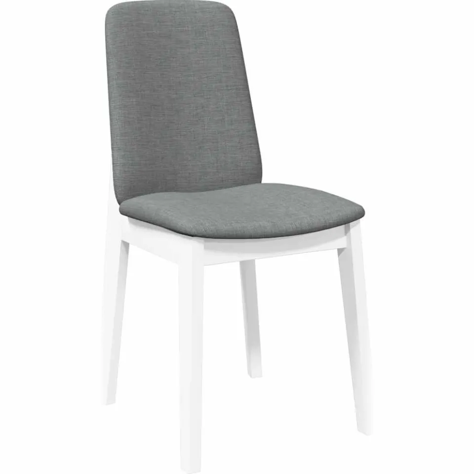 vidaXL Eetkamerstoelen met kussens 2 st massief hout rubber wit, foto 4