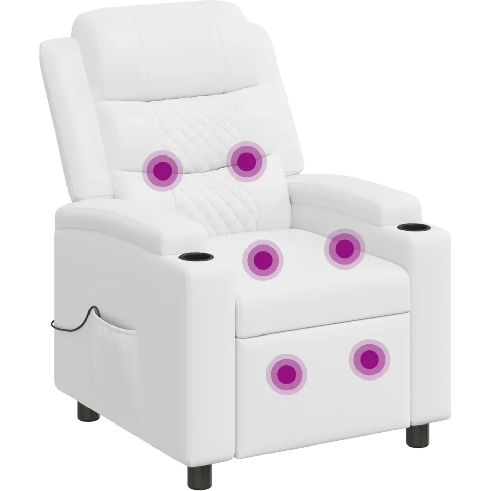 vidaXL Massage-relaxstoel Wit 75 x 93 x 98 cm Stof, foto 3