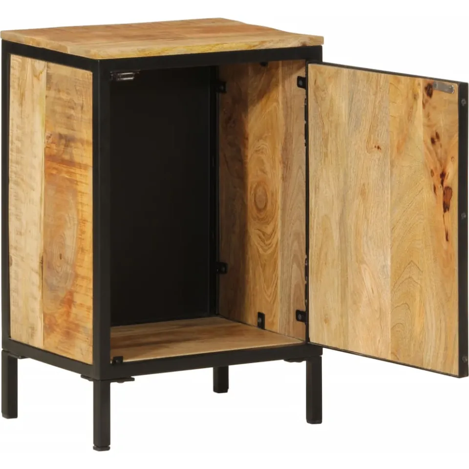 vidaXL Badkamerkast 40x30x60 cm massief mangohout en ijzer bruin, foto 2
