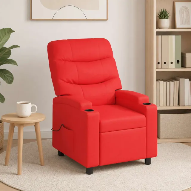 vidaXL Massage-relaxstoel Rood 75 x 93 x 102 cm Stof, foto 2