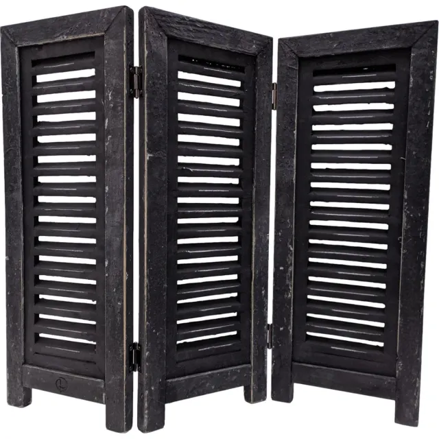 Inspiring Minds Raamscherm hout 52 cm - landelijke shutter als raam scherm zwart | Inspiring Minds Zwart 52cm
