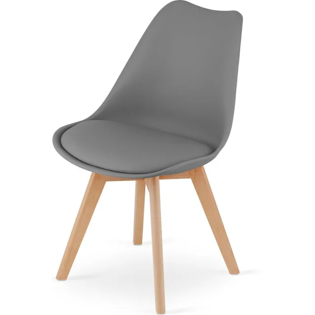 Viking Choice Mark - eetkamerstoel - 49x48x82cm - eco leer - beuken poten - grafiet Graniet