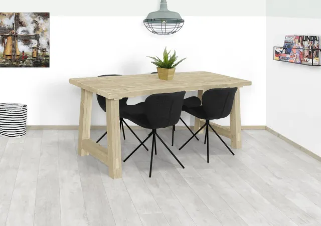 NordXL Steigerhouten tafel Orlando met A-poten