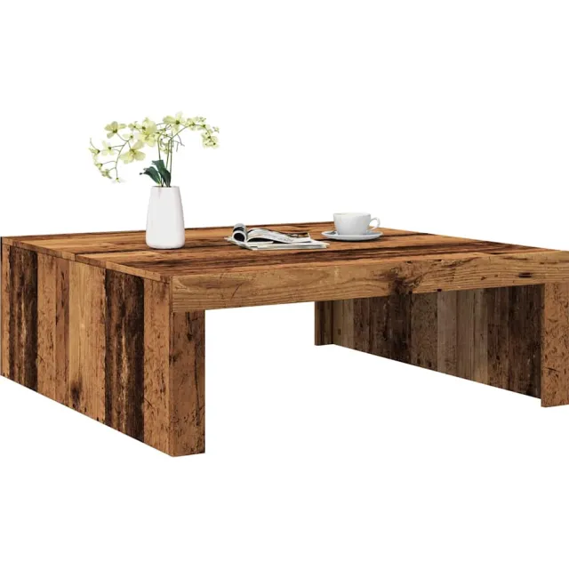 vidaXL Salontafel 100x100x35 cm bewerkt hout oude houtkleurig bruin