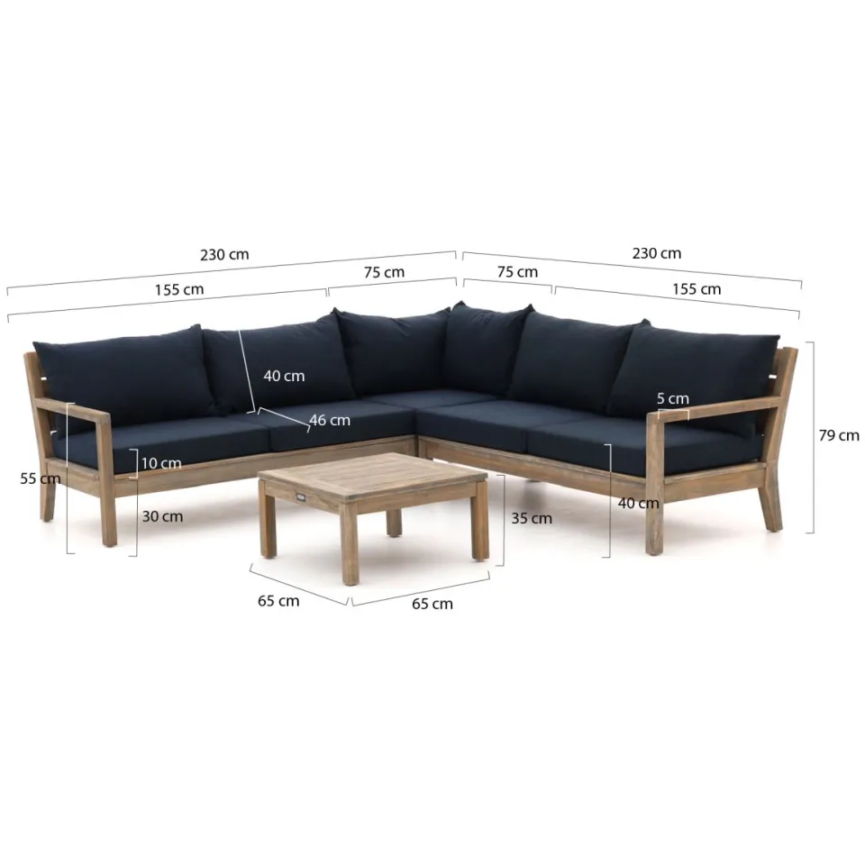 ROUGH Furniture ROUGH Batang hoek loungeset 4-delig bruin, foto 2