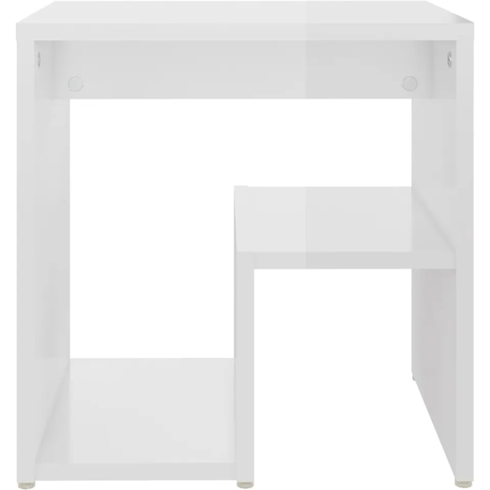 vidaXL Nachtkastje 40x30x40 cm bewerkt hout hoogglans wit